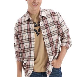 American Eagle Outfitters Cotton Slim Fit Checked Shirt, Size M